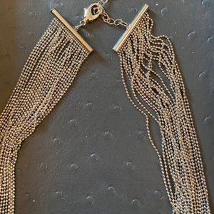 NWOT Multi-Strand Silver Shot Bead Necklace
